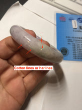 Load image into Gallery viewer, 51.5mm certified 100% natural type A green/white/purple jadeite jade bangle BN39-4045