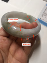 Load image into Gallery viewer, 57.5mm Certified 100% natural Type A dark green white gray chubby jadeite jade bangle AD118-2998