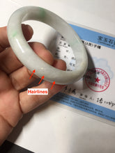 Load image into Gallery viewer, 55.7mm Certified Type A 100% Natural sunny green white Jadeite Jade bangle BP44-3179
