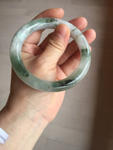 Load image into Gallery viewer, 58.5mm certified type A 100% Natural oily light green/white chubby round cut Jadeite Jade bangle BM20-2798