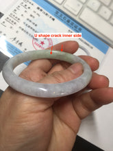 Load image into Gallery viewer, 51.5mm certified Type A 100% Natural sunny green purple oval Jadeite Jade bangle AA97-9110