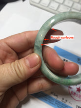 Load image into Gallery viewer, 56mm Certified Type A 100% Natural sunny green gray Jadeite Jade bangle BK131-4417