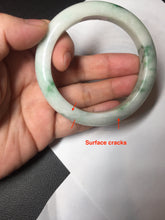 Load image into Gallery viewer, 54mm Certified 100% natural Type A sunny green/white  jadeite jade bangle BK97-0352