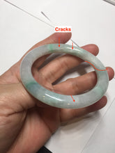 Load image into Gallery viewer, 55mm Certified type A 100% Natural sunny green/white round cut Jadeite bangle BN76