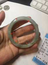 Load image into Gallery viewer, 57.5mm Certified Type A 100% Natural light green black brown jadeite Jade bangle PC95-0337