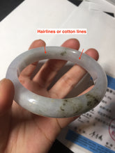 Load image into Gallery viewer, 57.6mm Certified Type A 100% Natural icy watery white purple black brown Jadeite Jade bangle BM21-7700
