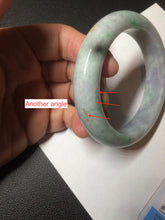 Load image into Gallery viewer, 58.3mm Certified 100% natural Type A sunny green/purple/yellow(Fu Lu Shou) chubby jadeite jade bangle AK55-1188