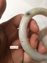 Load image into Gallery viewer, 57.8mm certified 100% natural type A light sunny green/purple/yellow chubby round cut jadeite jade bangle BF36- 9222
