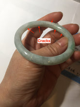 Load image into Gallery viewer, 53.6mm certified 100% natural type A white/sunny green round cut jadeite jade bangle AU38-9812