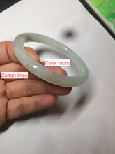 Load image into Gallery viewer, 55mm Certified type A 100% Natural icy watery light green/white round cut Jadeite bangle BG72-0420
