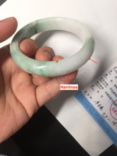 Load image into Gallery viewer, 57mm Certified Type A 100% Natural sunny green/white/ Jadeite Jade bangle BL33-5213