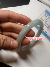 Load image into Gallery viewer, 54.5mm Certified Type A 100% Natural light green/purple round cut Jadeite Jade bangle AM98-2799