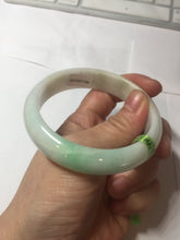 Load image into Gallery viewer, 56mm Certified Type A 100% Natural sunny green/white(白底青) Jadeite Jade bangle G71-1309