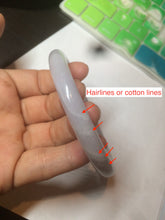 Load image into Gallery viewer, 58mm certified 100% natural type A light green/purple round cut jadeite jade bangle AJ66-0019