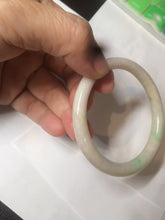 Load image into Gallery viewer, 53mm 100% natural certified sunny green/beige slim jadeite jade bangle AZ139-5329