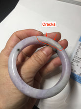 Load image into Gallery viewer, 55.5mm certified 100% natural type A sunny green/purple jadeite jade bangle BN88-8714