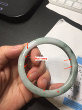 Load image into Gallery viewer, 58mm 100% natural type A certified dark green/purple jadeite jade bangle B120-3024