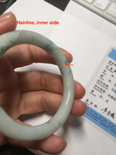 Load image into Gallery viewer, 51.5mm Certified Type A 100% Natural light green with floating green flowers round cut Jadeite jade bangle PB173-4721