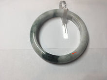 Load image into Gallery viewer, 55.8mm Certificated Type A 100% Natural White purple with green floating flowers Jadeite Jade bangle G110-9502