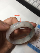 Load image into Gallery viewer, 52.8mm Certified Type A 100% Natural dark green/white/purple Jadeite Jade bangle BL83-4052