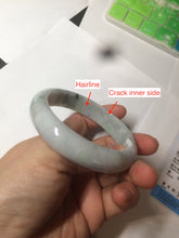 Load image into Gallery viewer, 58.5mm 100% natural type A certified light green/purple jadeite jade bangle Y140-0720