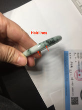 Load image into Gallery viewer, 57.9mm certified Type A 100% Natural light green with floating green flowers round cut Jadeite Jade bangle AU12-3021
