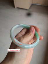 Load image into Gallery viewer, 56.9mm certified 100% natural Type A sunny green jadeite jade bangle L150-5348