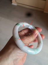 Load image into Gallery viewer, 60mm certified 100% natural type A sunny green white  jadeite jade bangle BH31-5424