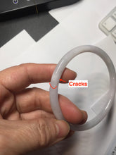 Load image into Gallery viewer, Sold! please don't order, Thanks. 62mm Certified Type A 100% Natural white light purple slim round cut Jadeite bangle AU35-8538