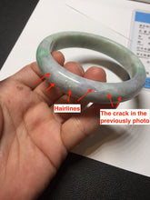 Load image into Gallery viewer, 59mm Certified Type A 100% Natural sunny green purple Jadeite Jade bangle BP40-1180