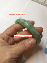 Load image into Gallery viewer, 50mm Certified Type A 100% Natural sunny green gray Oval shape Jadeite Jade bangle BG235-9903