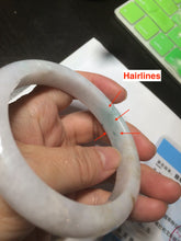 Load image into Gallery viewer, 61.2mm Certified Type A 100% Natural light green/white/brown/purple Jadeite Jade bangle AH82-0480