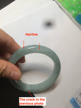 Load image into Gallery viewer, 56.8mm 100% natural Type A icy watery green  jadeite jade bangle AX51-7558