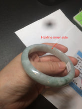 Load image into Gallery viewer, 57mm Certified 100% natural Type A light green/white  jadeite jade bangle BH48-6419