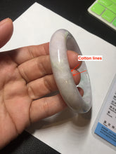 Load image into Gallery viewer, 57.5mm Certified Type A 100% Natural sunny green/white/purple Jadeite Jade bangle BL5-0369