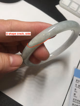 Load image into Gallery viewer, 56mm certified 100% natural type A icy watery white/light green round cut jadeite jade bangle BH83-9114