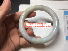 Load image into Gallery viewer, 58.5mm certified Type A 100% Natural light green yellow purple chubby round cut Jadeite Jade bangle Y168-3701