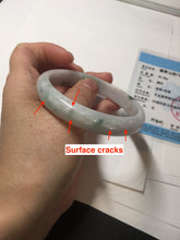 Load image into Gallery viewer, 58.7mm certified Type A 100% Natural purple white green with green floating flowers Jadeite Jade bangle BL126-1267