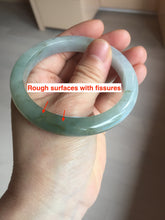 Load image into Gallery viewer, 56.8mm Certified 100% natural Type A icy watery oily dark green/gray(淡油青) jadeite jade bangle PB174-0353