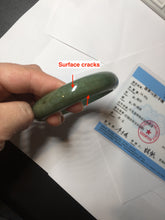 Load image into Gallery viewer, 56mm certified 100% natural Type A oliy dark green(油青) brown jadeite jade bangle BS101-4047