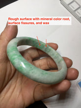 Load image into Gallery viewer, 55.6 mm Certified type A 100% Natural sunny green/white Jadeite bangle AY83-3466