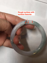 Load image into Gallery viewer, 53.3mm Certified Type A 100% Natural light green purple with green floating flowers round cut Jadeite bangle PB169-4722