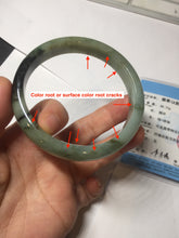 Load image into Gallery viewer, 61mm Certified 100% natural Type A dark green/sunny green/black/red/brown jadeite bangle PD82-9786