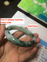 Load image into Gallery viewer, 56.3mm certified 100% natural Type A dark green/sunny green  jadeite jade bangle K106-2835