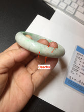 Load image into Gallery viewer, 56mm Certified type A 100% Natural sunny green/white Jadeite bangle AY87-3479