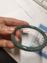 Load image into Gallery viewer, 55mm Certified Type A 100% Natural light green/blue slim round cut Guatemala Jadeite bangle BS62-4636