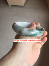 Load image into Gallery viewer, 58mm Certified 100% natural Type A green/purple chubby jadeite jade bangle PB98-8975
