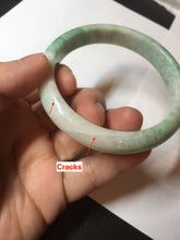 Load image into Gallery viewer, 58.5mm Certified type A 100% Natural sunny green/white Jadeite bangle AY86-3473