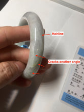 Load image into Gallery viewer, 56.5mm certified 100% natural type A white/light green white purple jadeite jade bangle AH100-0545