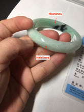 Load image into Gallery viewer, 54mm Certified Type A 100% Natural apple green dark green Jadeite Jade bangle BM23-0236